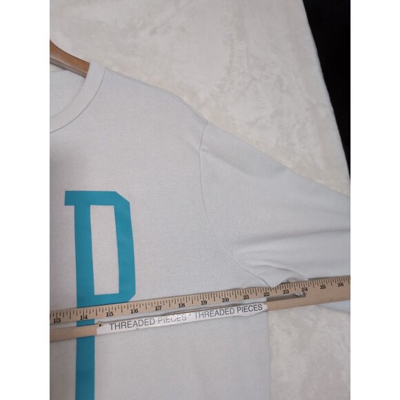 Gap Sweatshirt Mens M White Blue Spell Out Retro Preppy Beachy Pullover - Picture 6 of 8